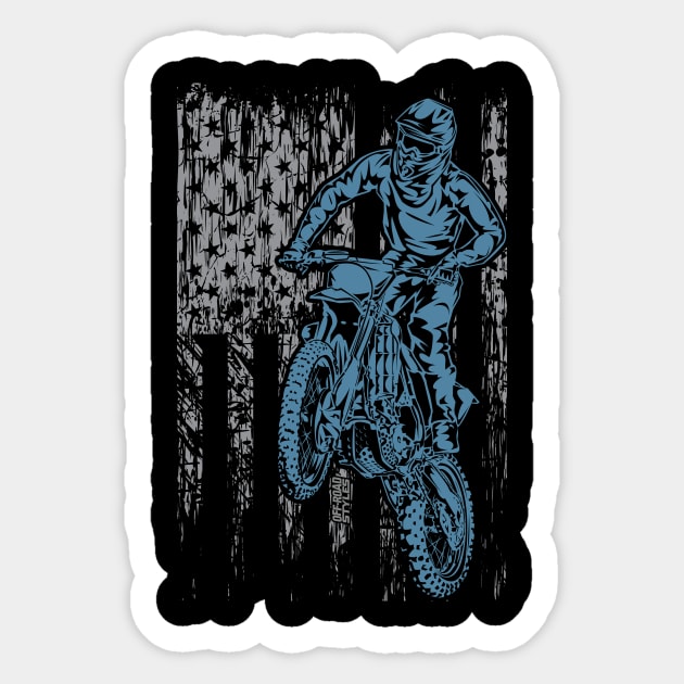 DIRTBIKE USA FLAG 3 Sticker by OffRoadStyles